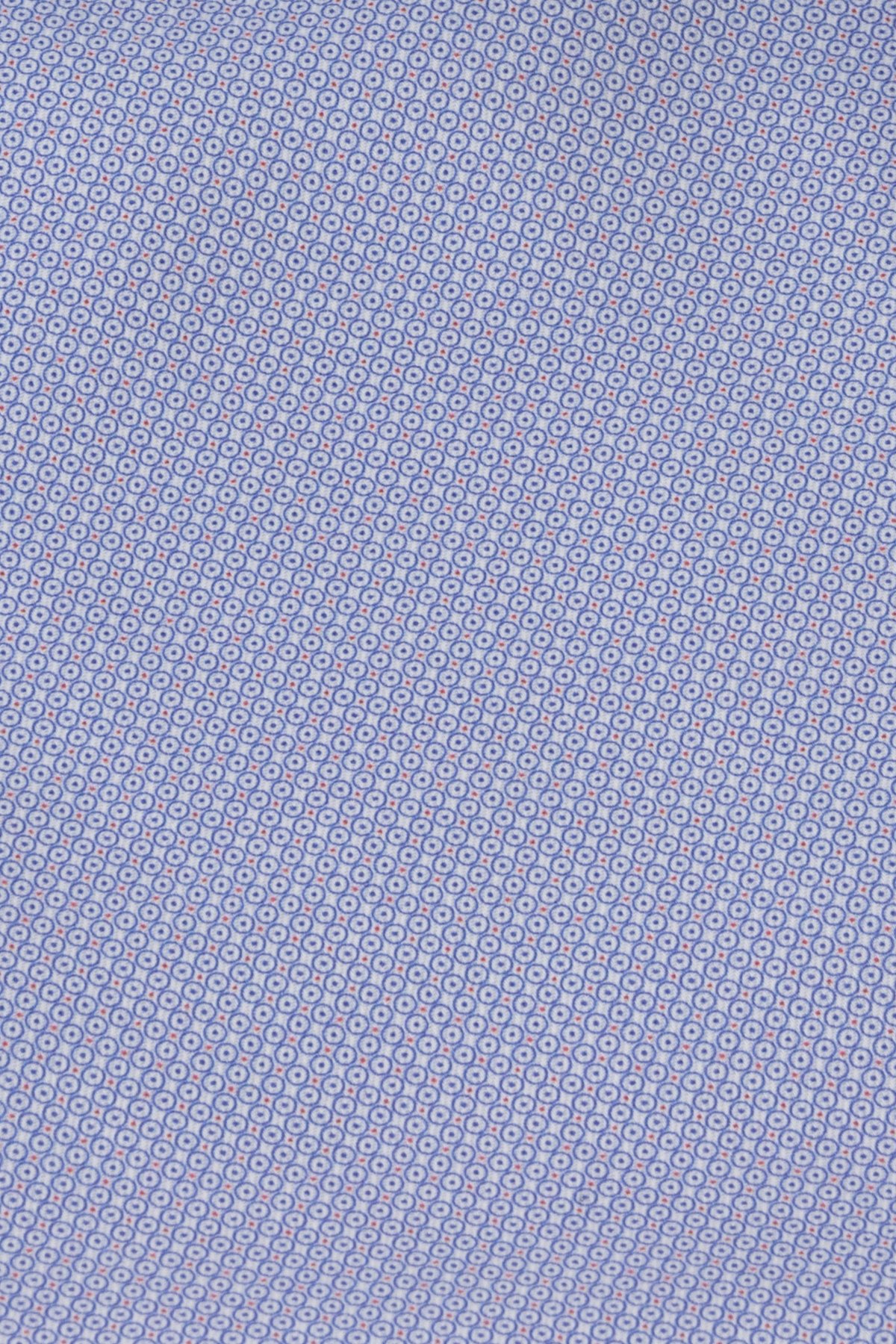Pánská modrá strečová non-iron košile s geometrickým vzorem