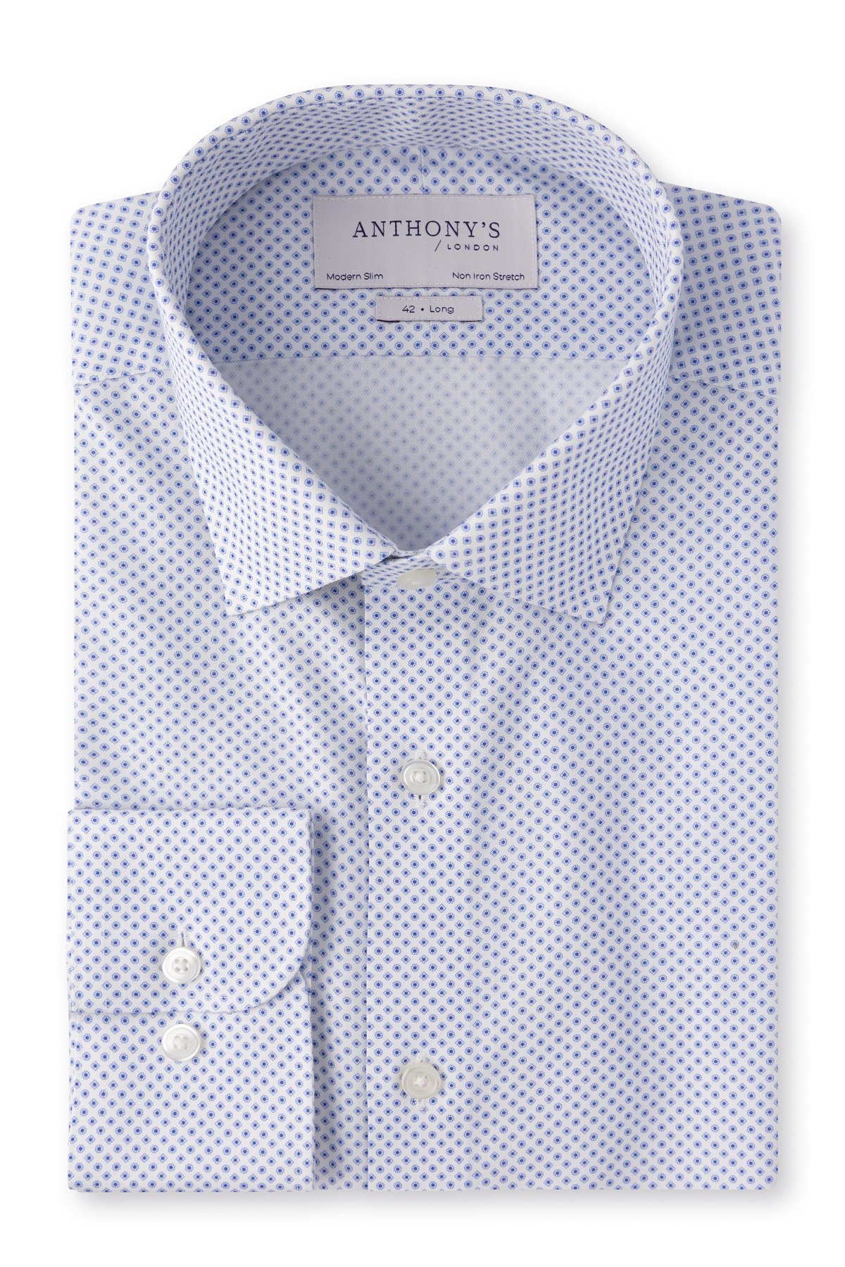 Pánská bílomodrá košile s jemným vzorem