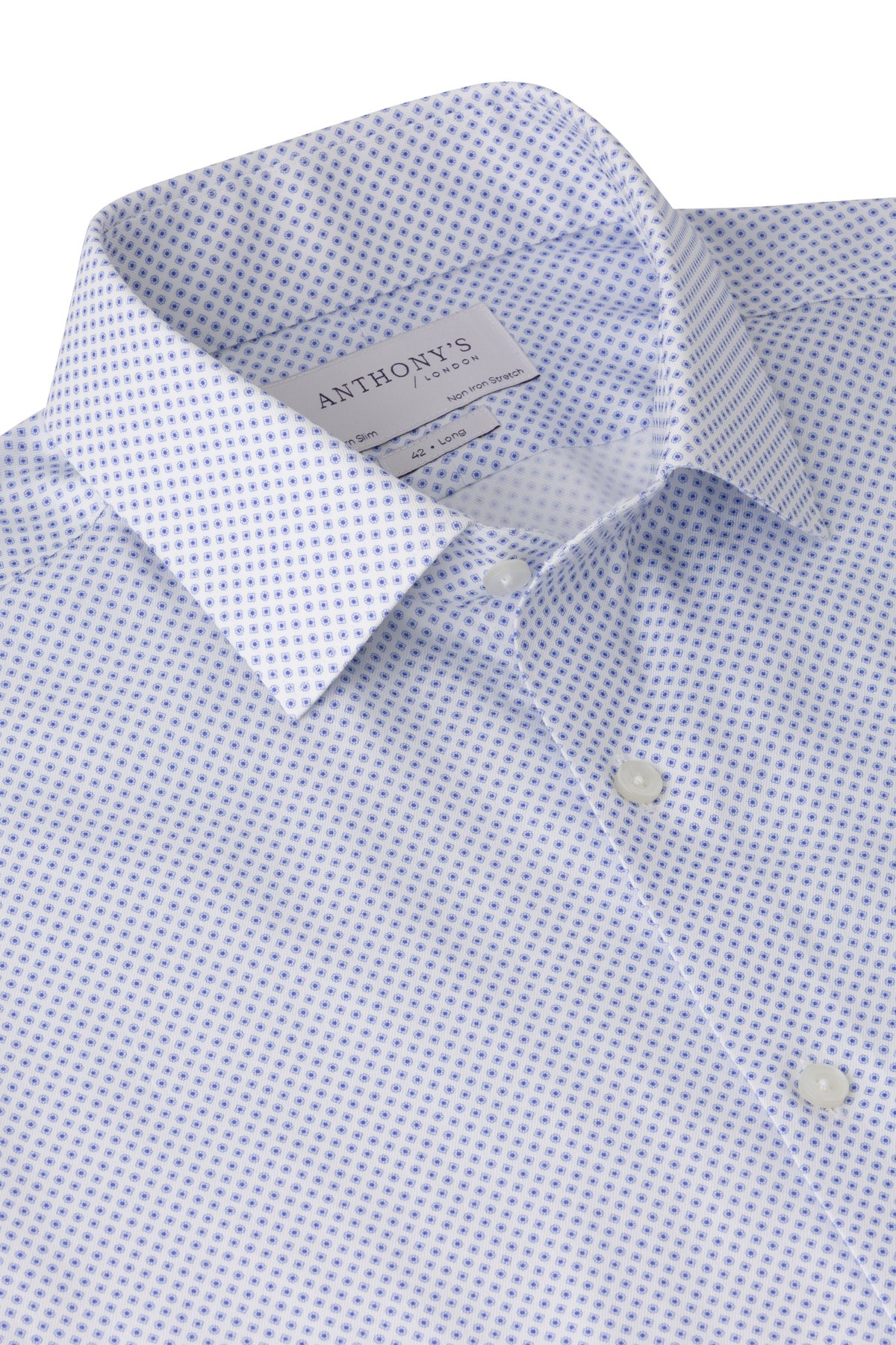 Pánská bílomodrá košile s jemným vzorem