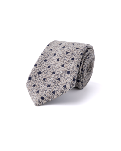 Šedá vlněná kravata s geometrickým vzorem