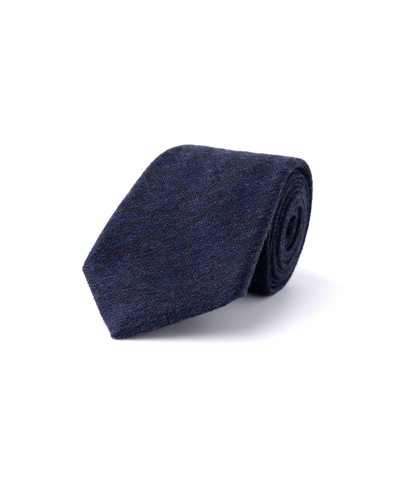 Tmavě modrá vlněná kravata s jemným vzorem