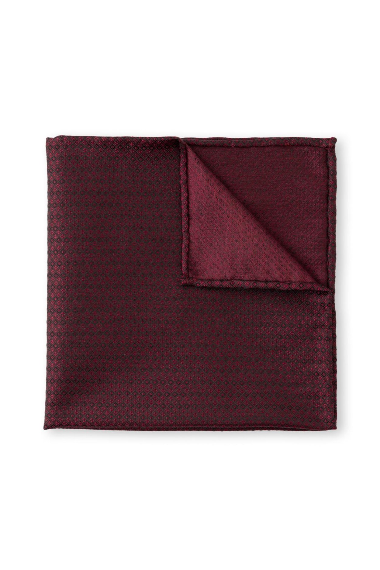 Vínový hedvábný kapesníček s kostičkou