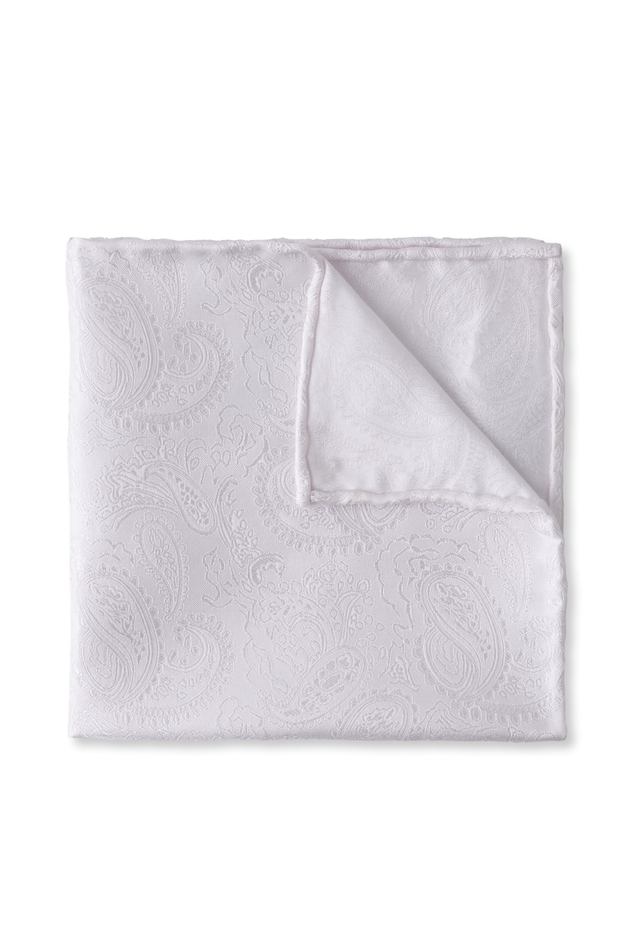 Bílý hedvábný kapesníček s jemným vzorem