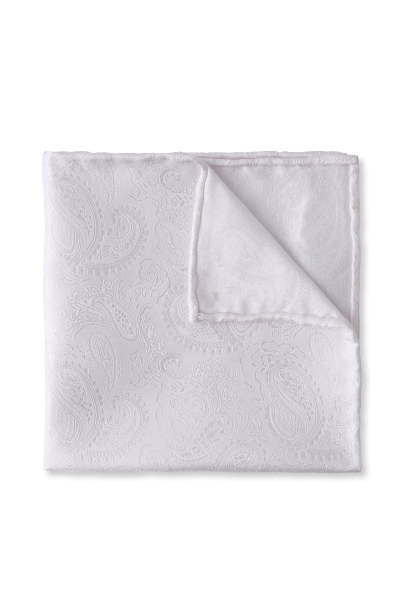 Bílý hedvábný kapesníček s jemným vzorem