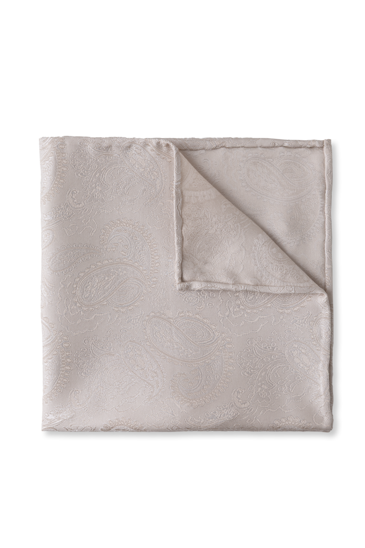 Šampaňský hedvábný kapesníček s jemným vzorem