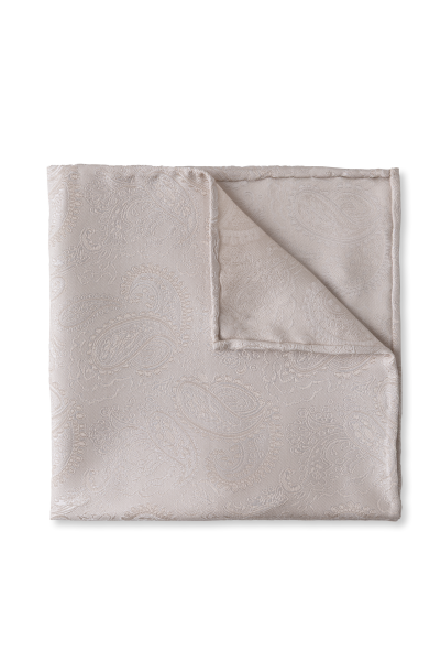 Šampaňský hedvábný kapesníček s jemným vzorem