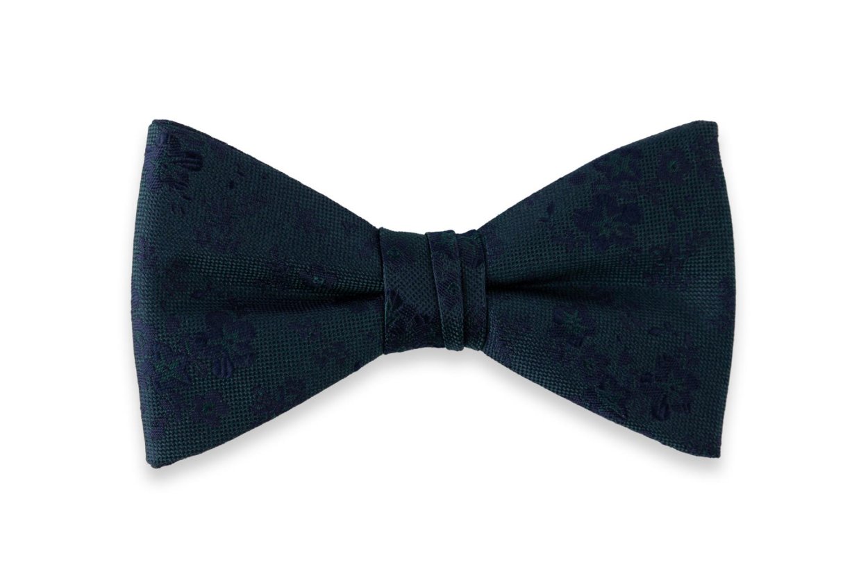 Zelený hedvábný motýlek s květinovým vzorem