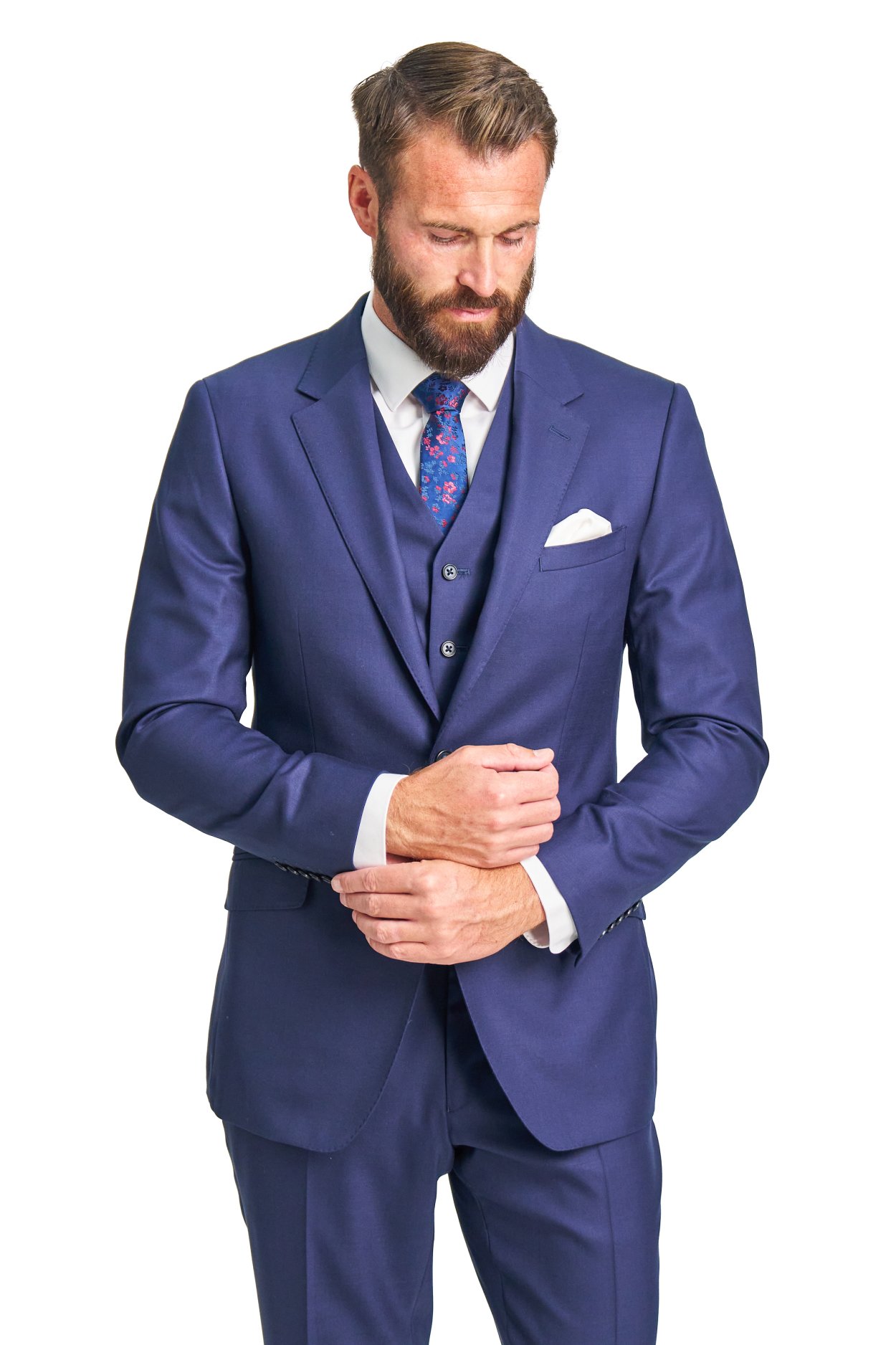 Tmavě modrý vlněný oblek Burlington