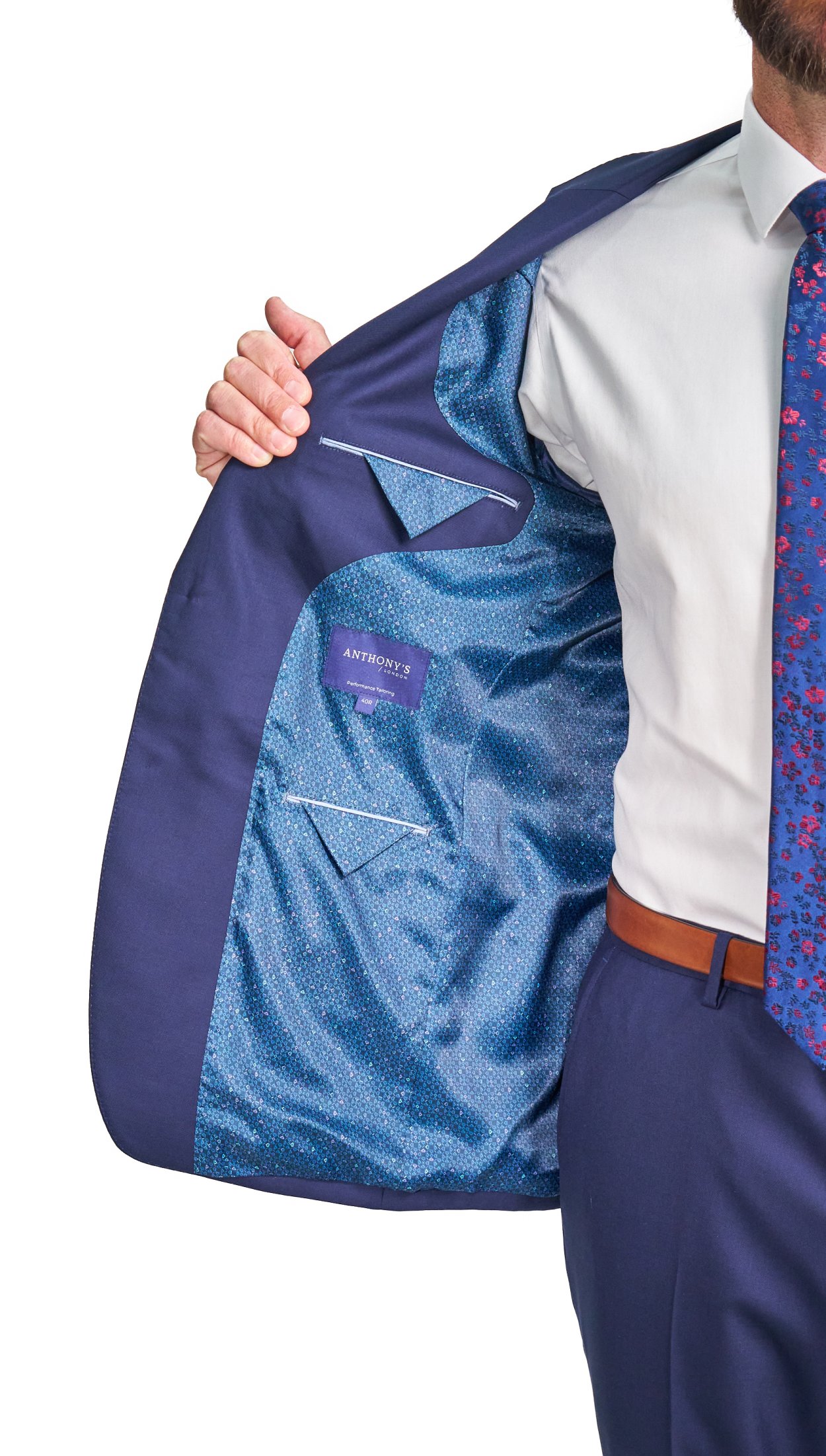 Tmavě modrý vlněný oblek Burlington