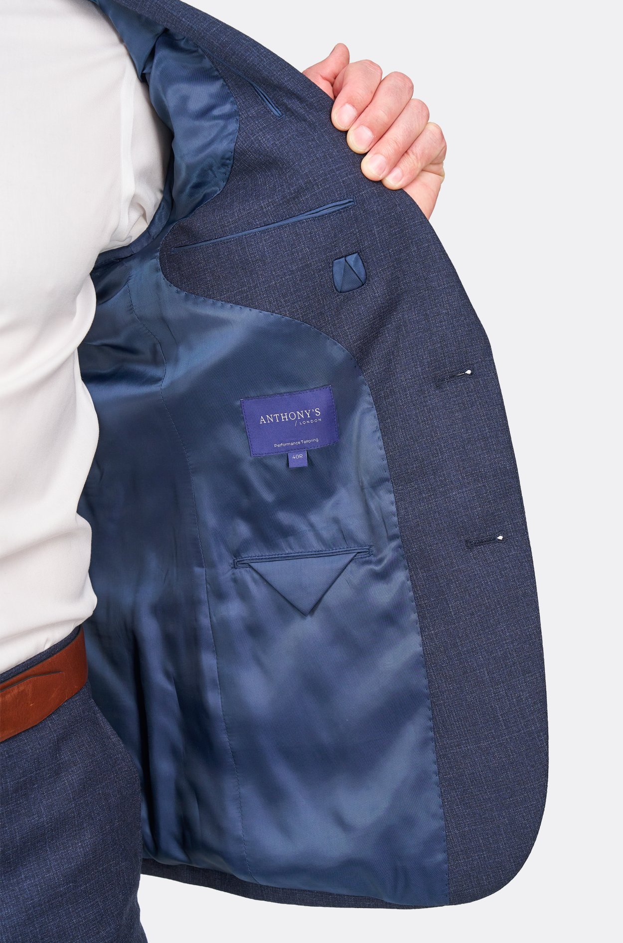 Tmavě modrý vlněný oblek Ettington