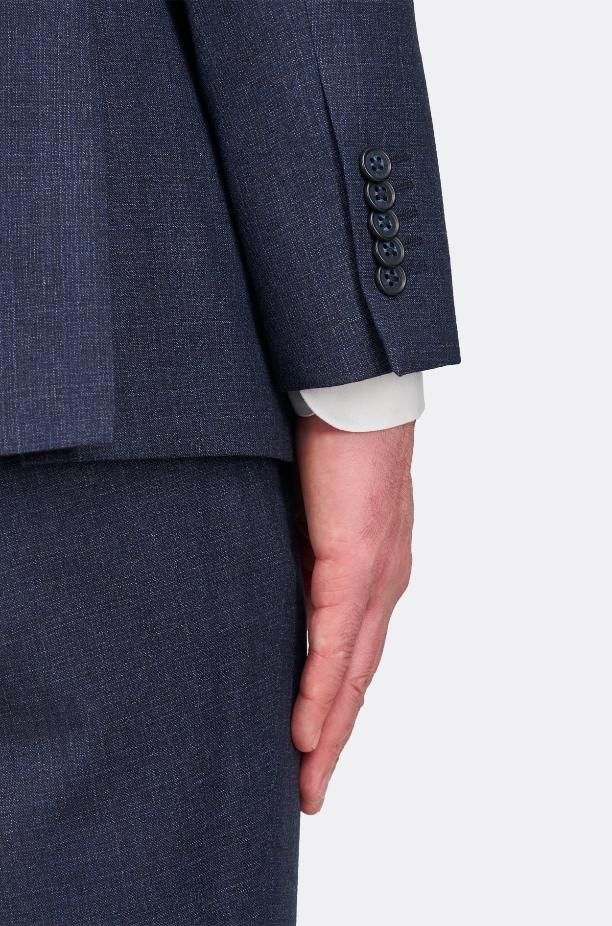 Tmavě modrý vlněný oblek Ettington