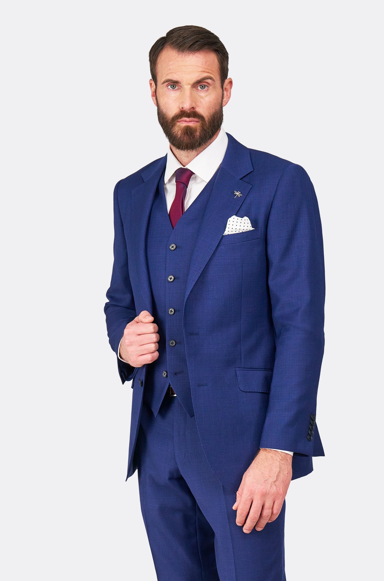 Modrý vlněný oblek Colchester