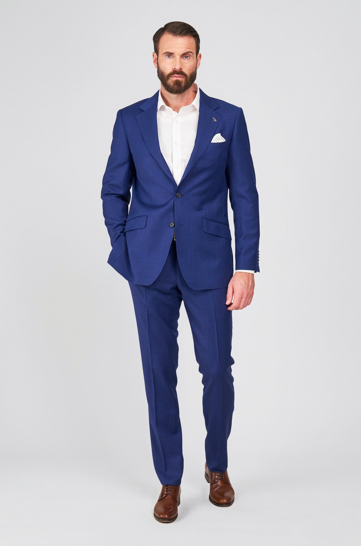 Modrý vlněný oblek Colchester