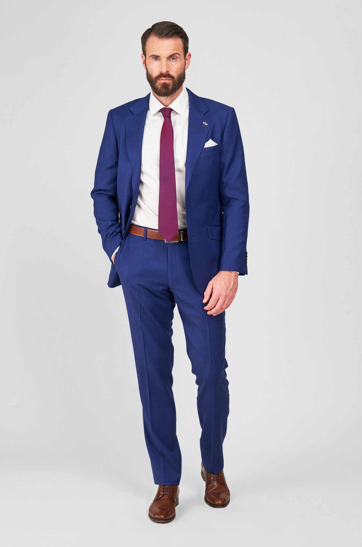 Modrý vlněný oblek Colchester