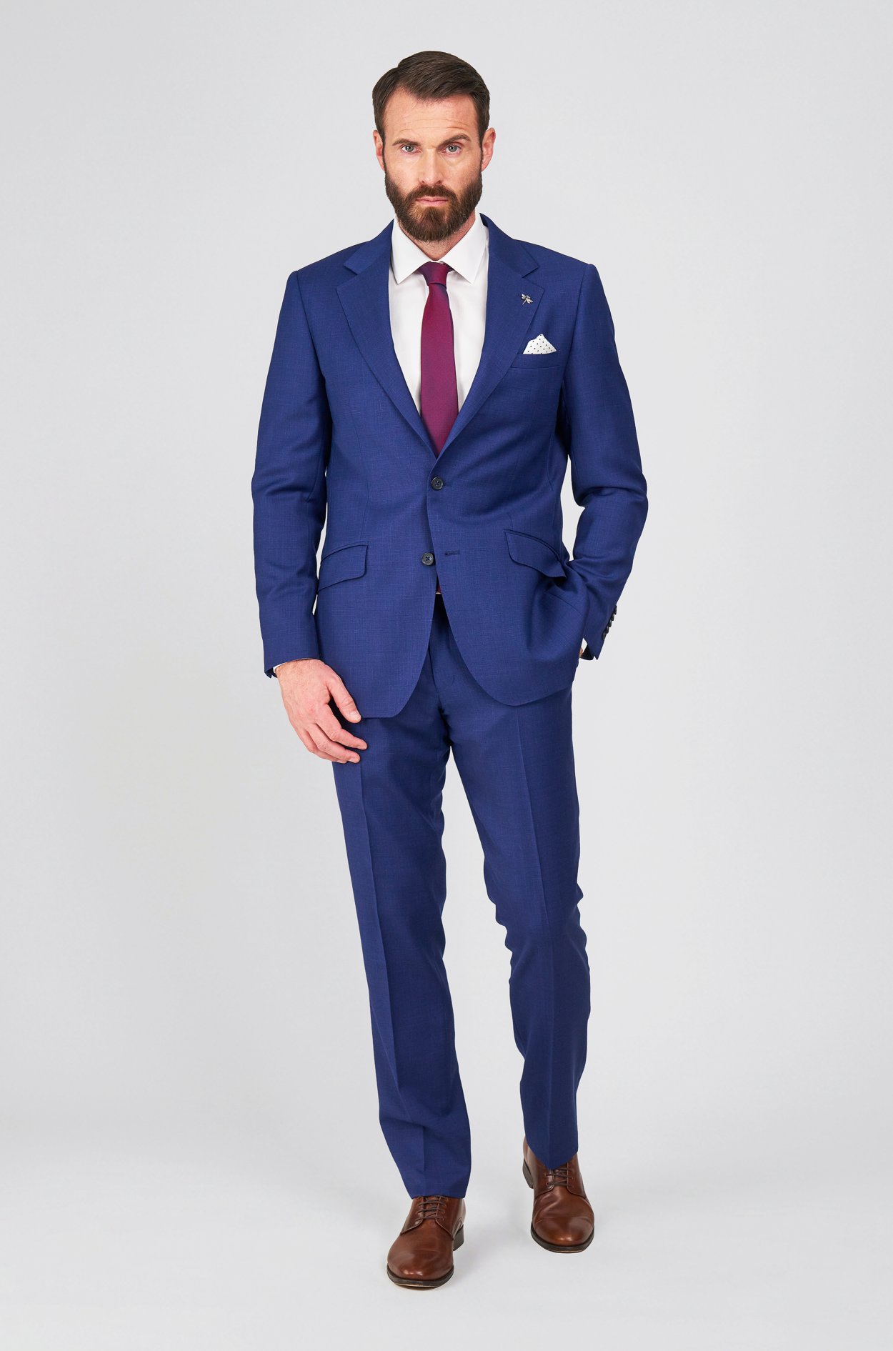 Modrý vlněný oblek Colchester