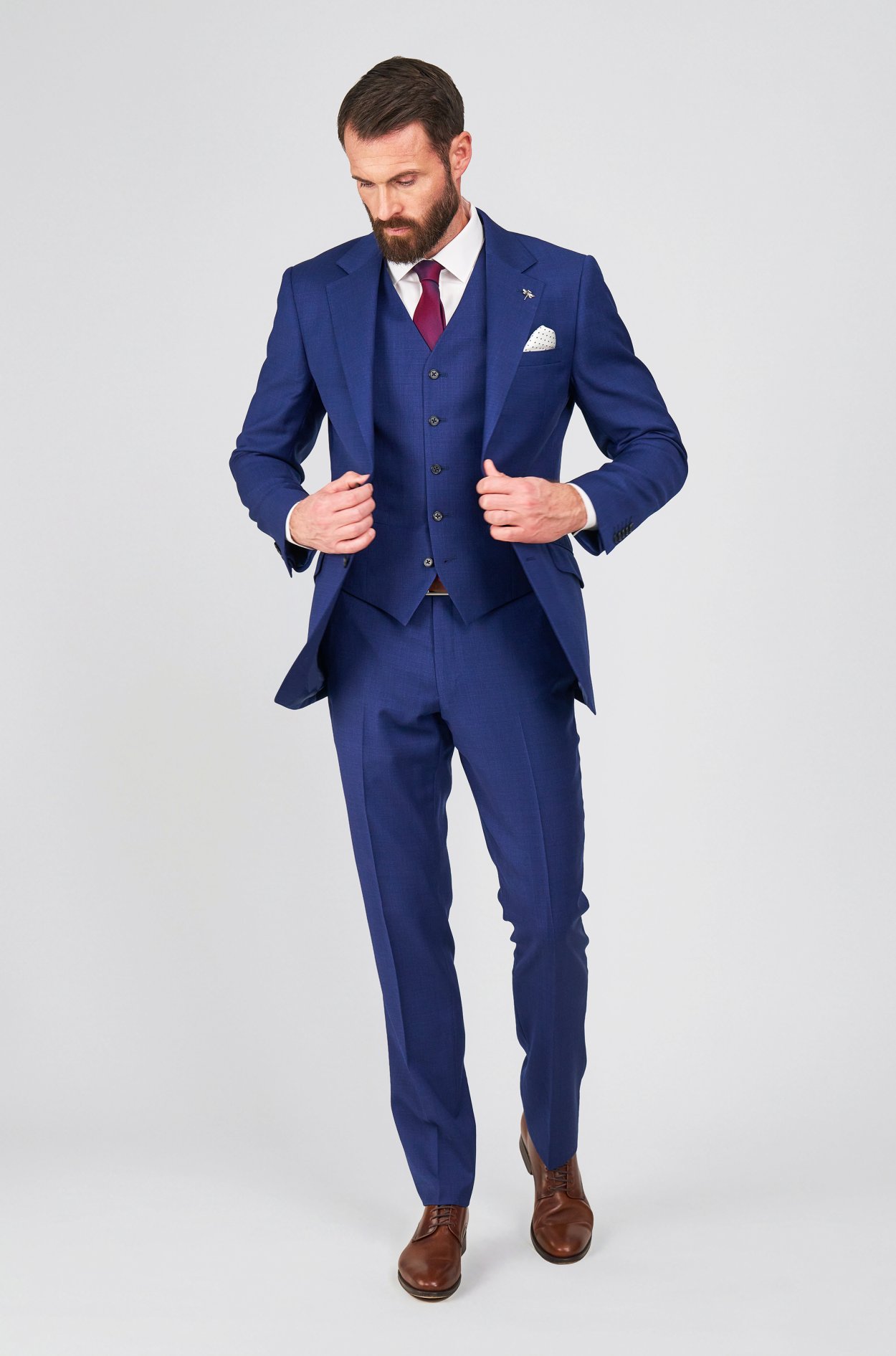 Modrý vlněný oblek Colchester