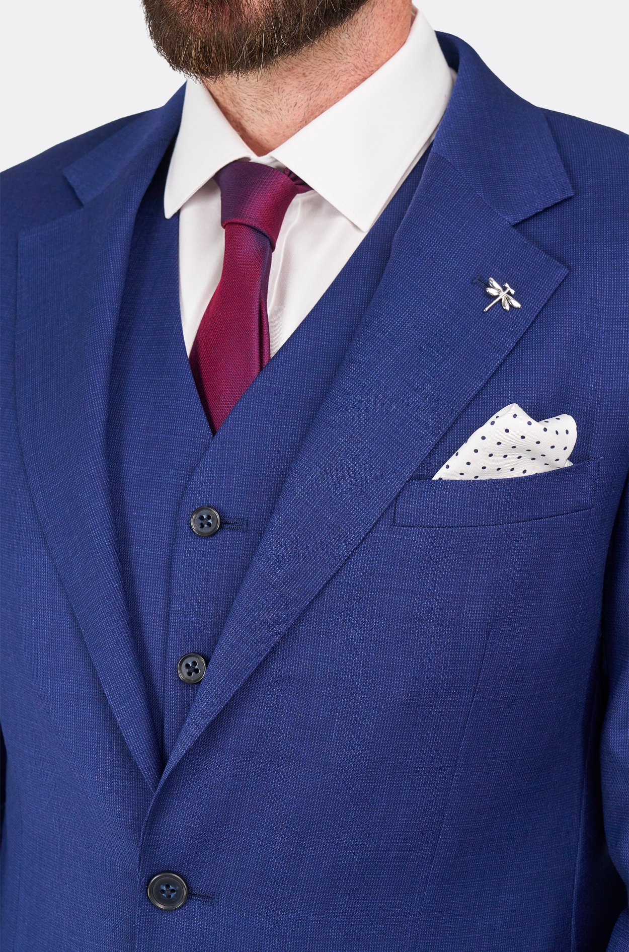 Modrý vlněný oblek Colchester