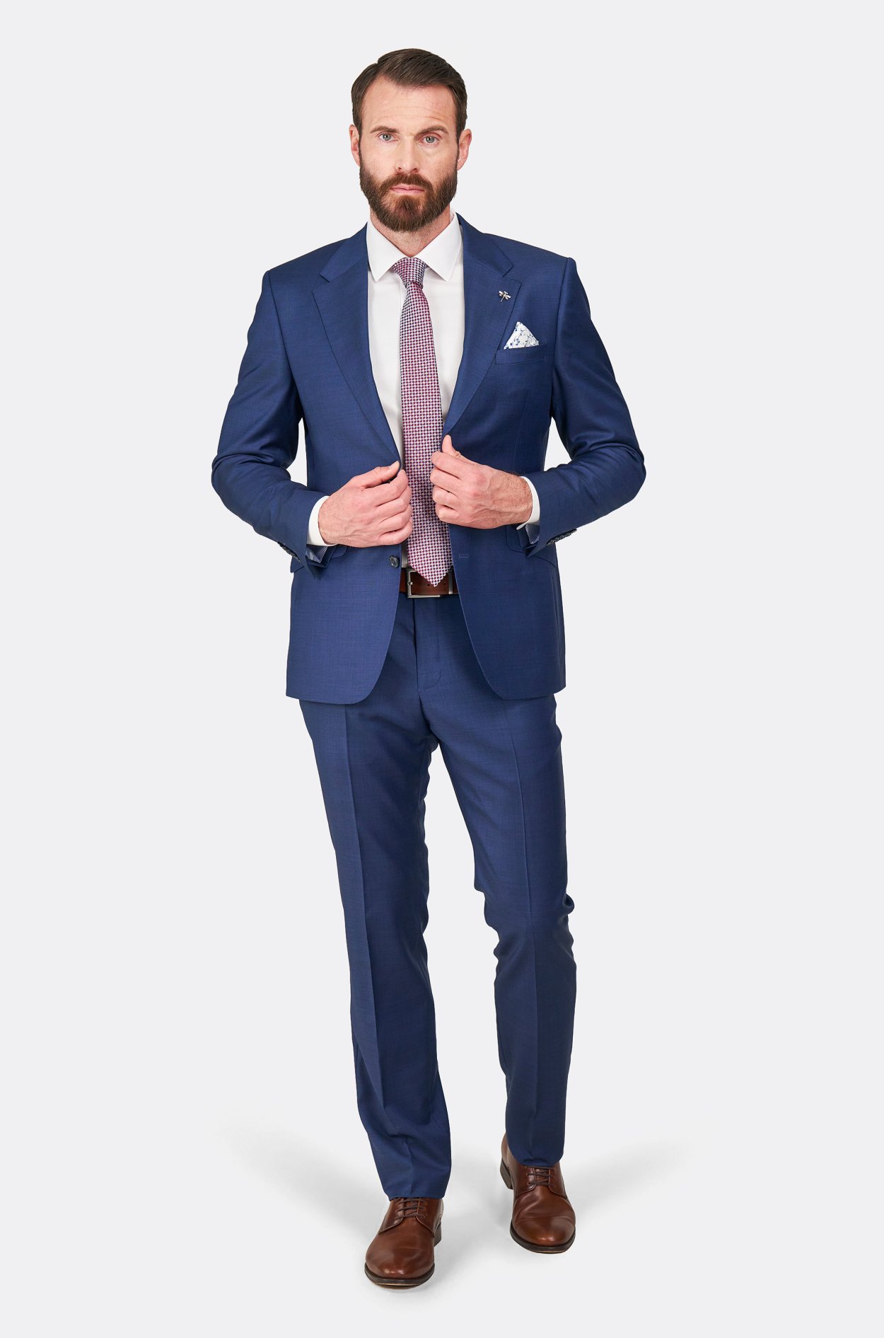 Tmavě modrý vlněný oblek Whitmore