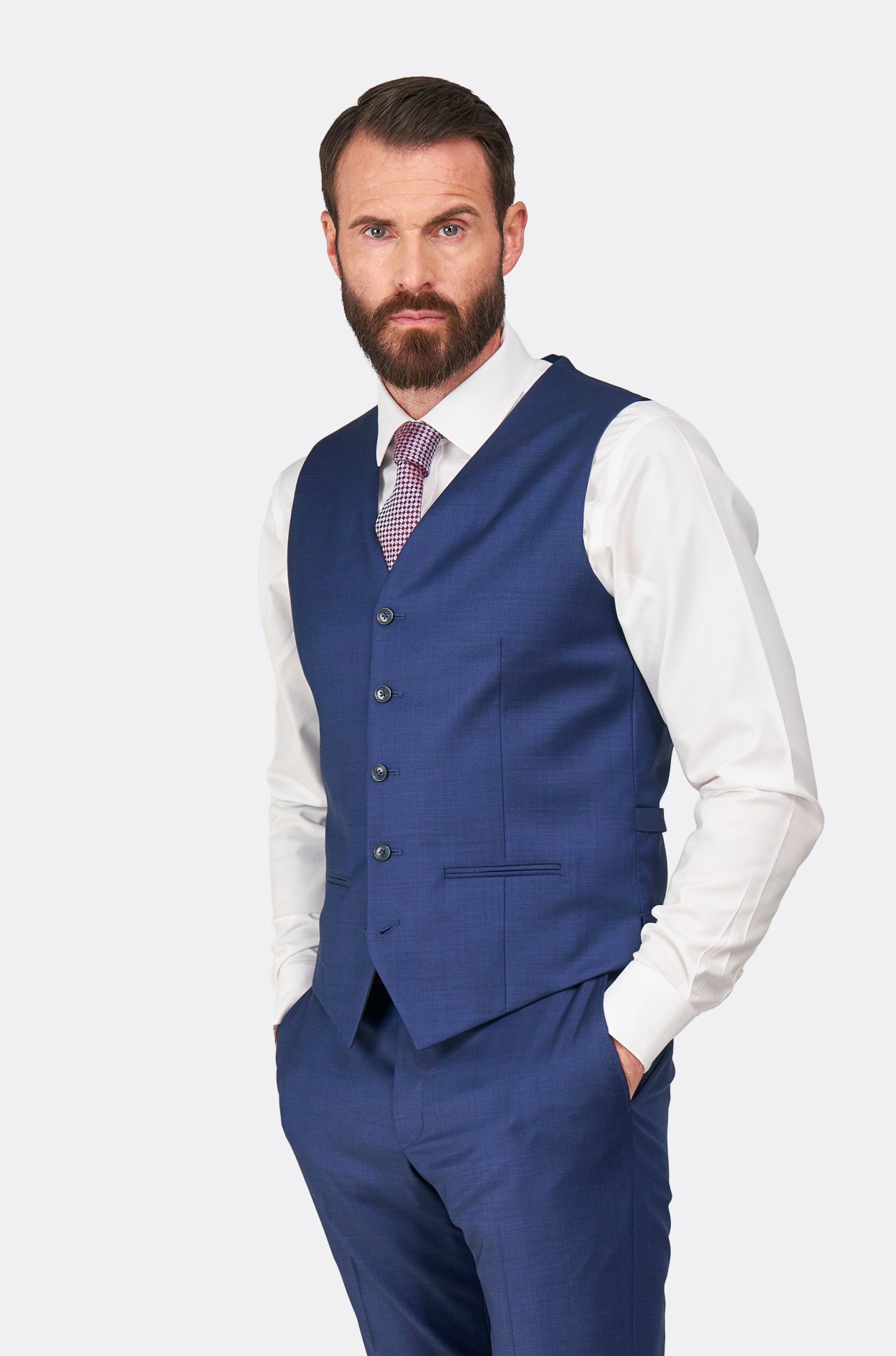 Tmavě modrý vlněný oblek Whitmore