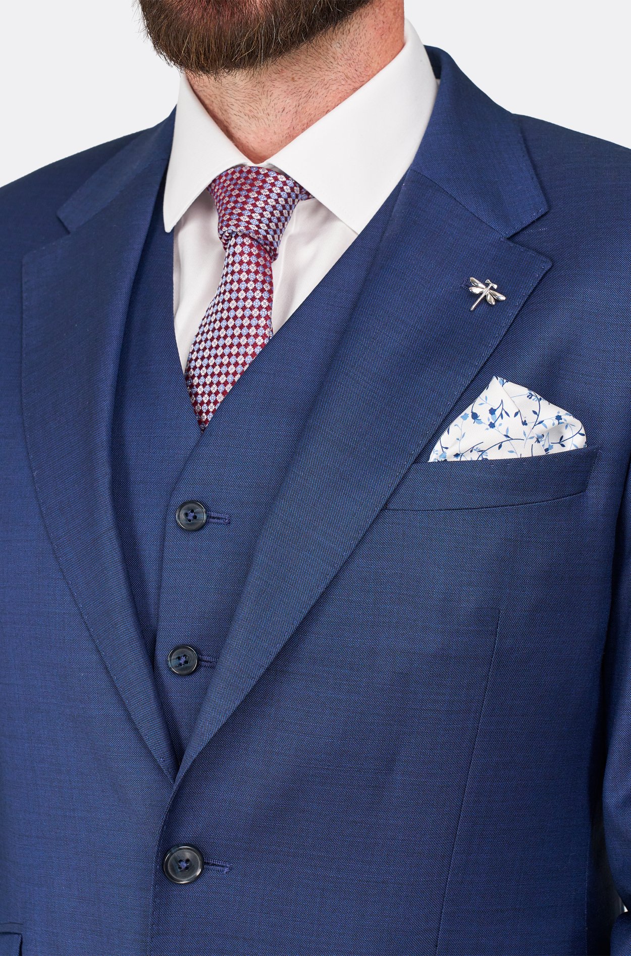 Tmavě modrý vlněný oblek Whitmore