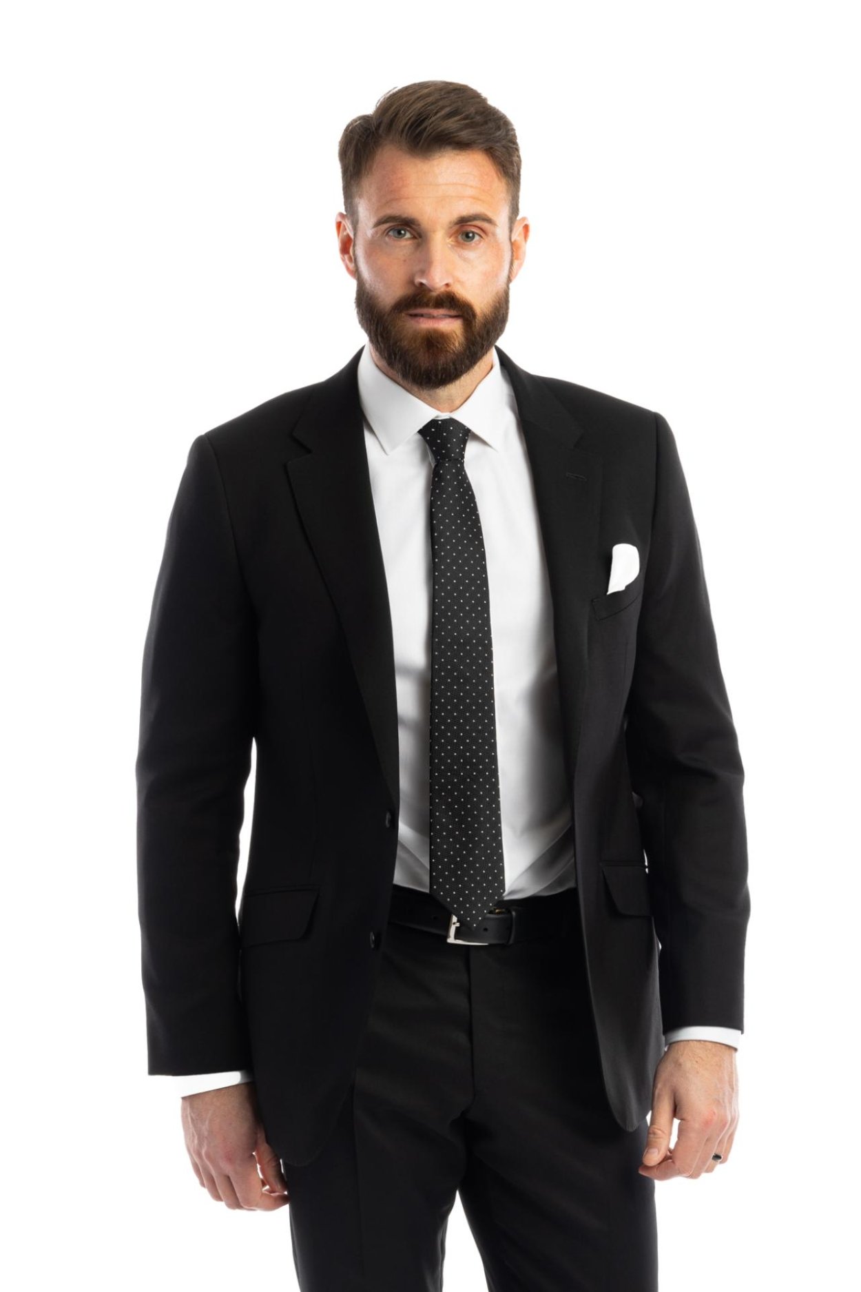 Černý vlněný oblek Fitzrovia