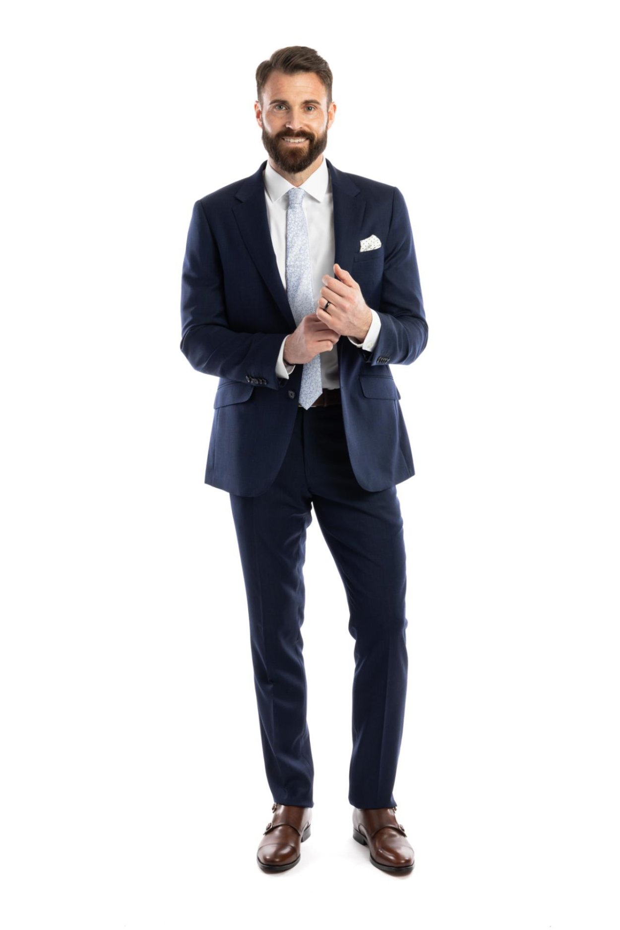 Tmavě modrý vlněný oblek Cavendish