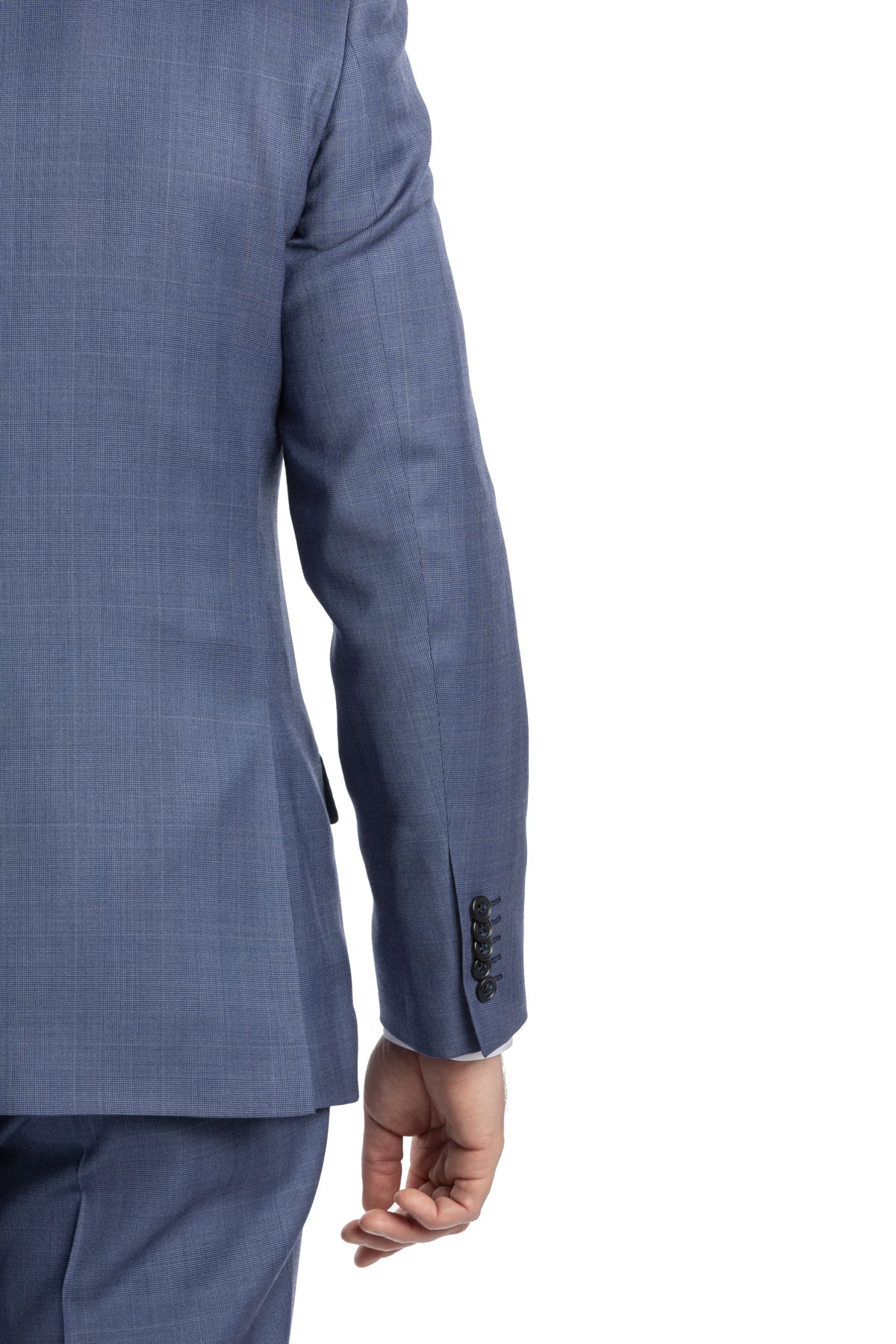 Modrý vlněný oblek Cromford s kostkou