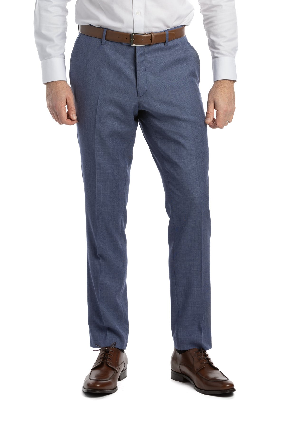 Modrý vlněný oblek Cromford s kostkou