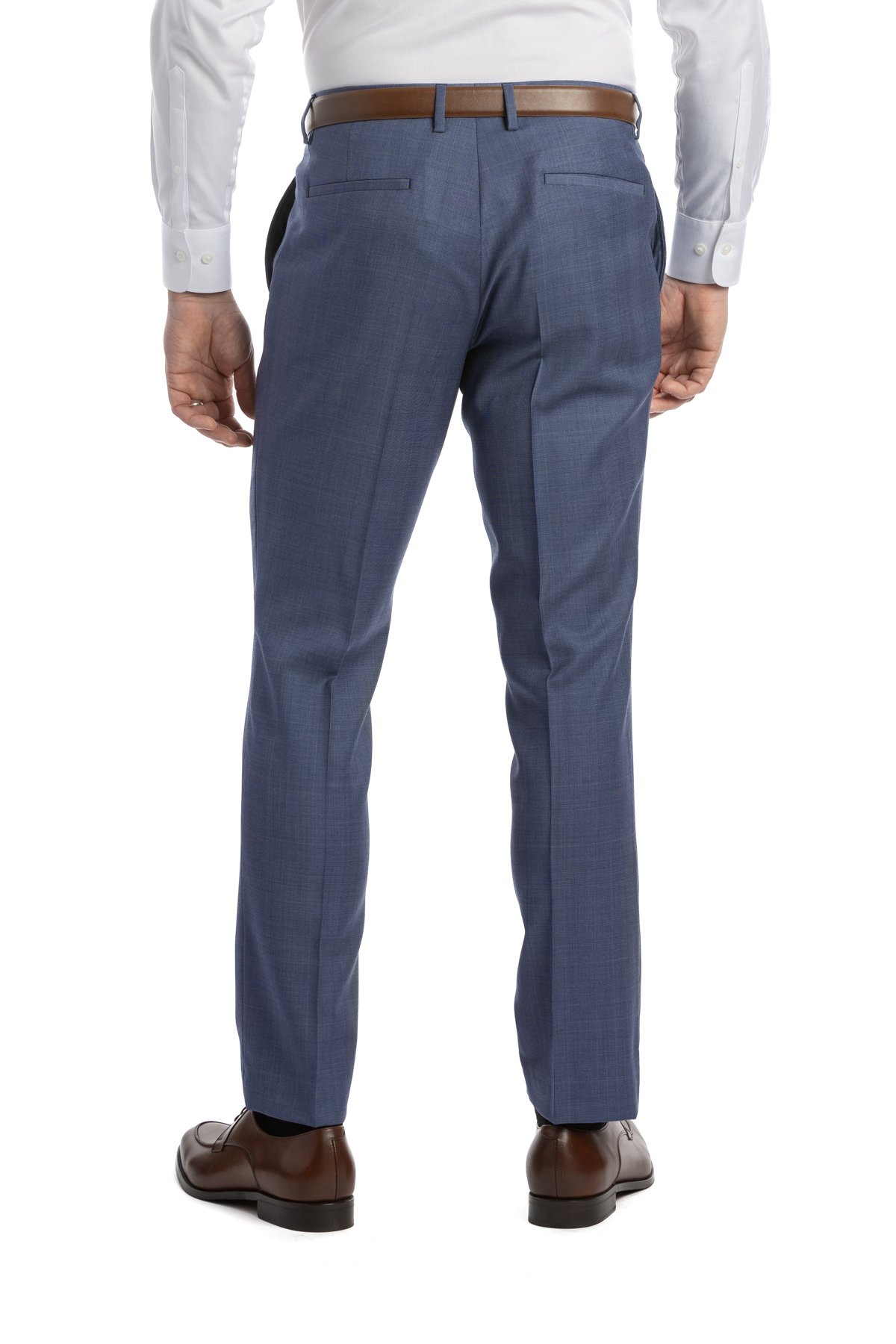 Modrý vlněný oblek Cromford s kostkou