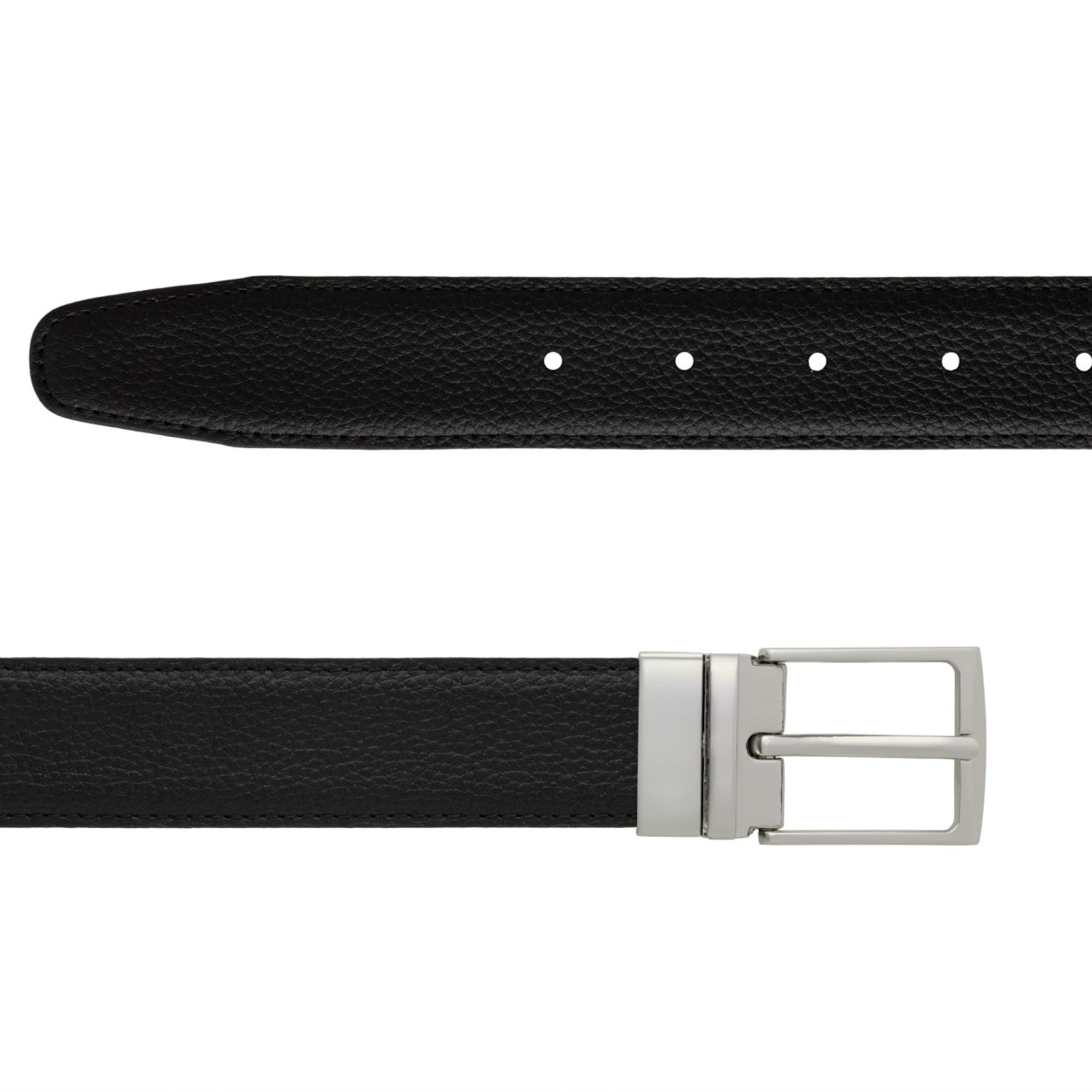 Černohnědý oboustranný kožený pásek