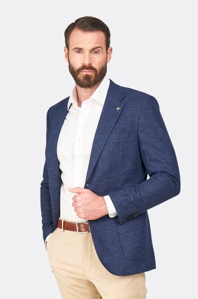 Modré pletené sako Kingsland s kostkou