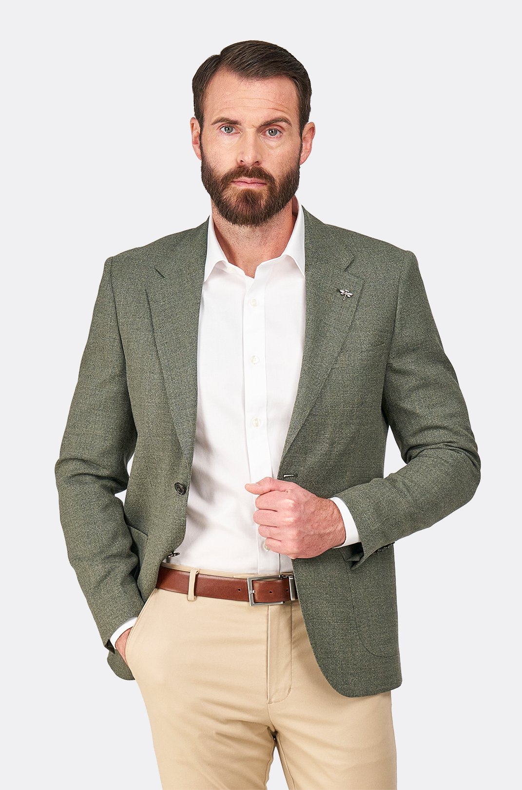 Olivové vlněné sako Ashford