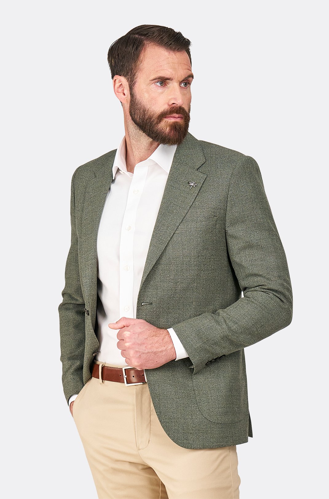 Olivové vlněné sako Ashford