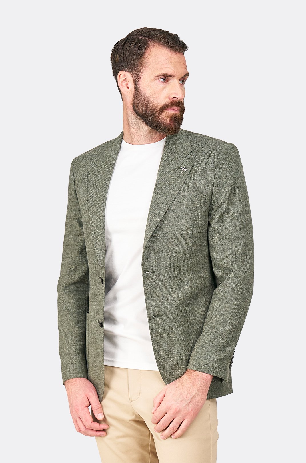 Olivové vlněné sako Ashford