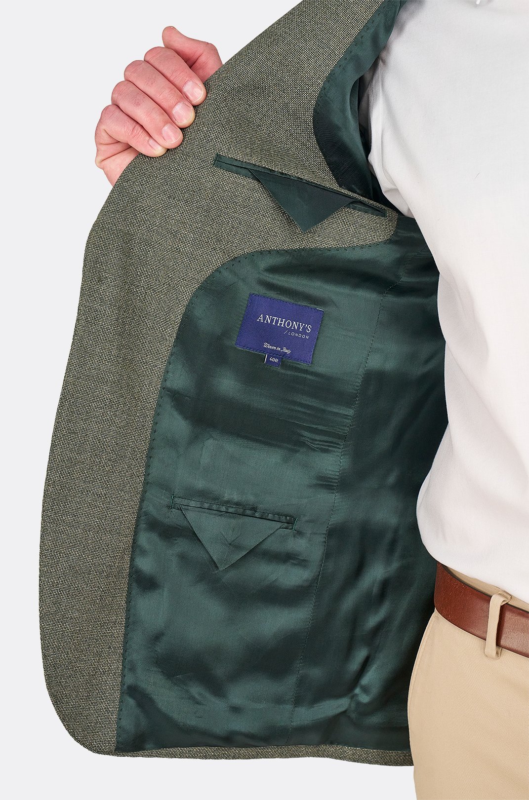 Olivové vlněné sako Ashford