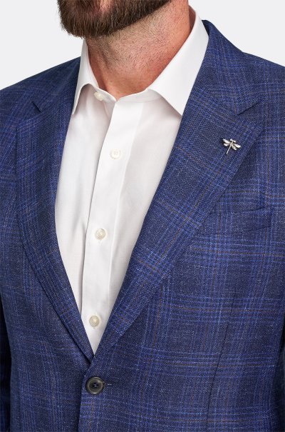 Hnědomodré sako Bastien s kostkou