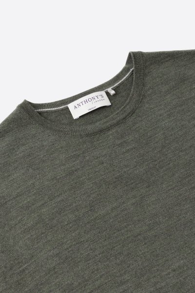 Olivový merino svetr Hampstead