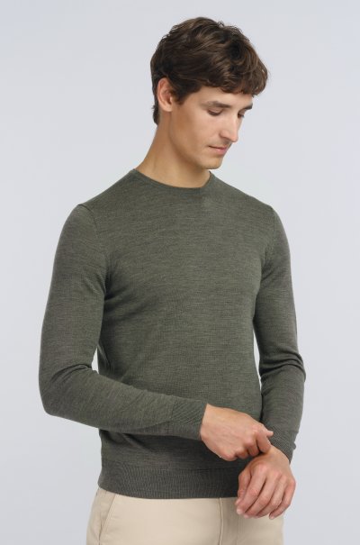 Olivový merino svetr Hampstead