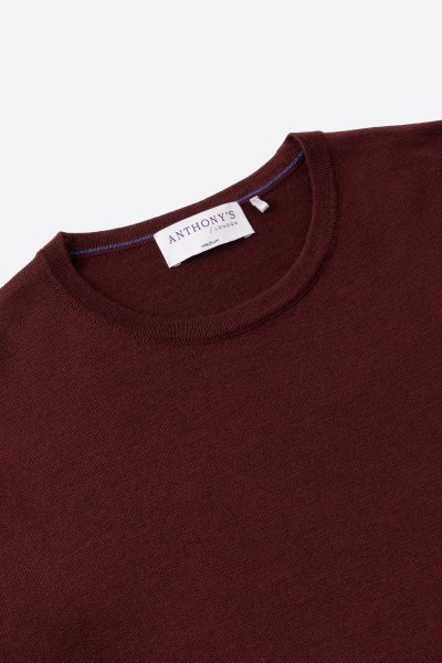 Vínový merino svetr Hampstead