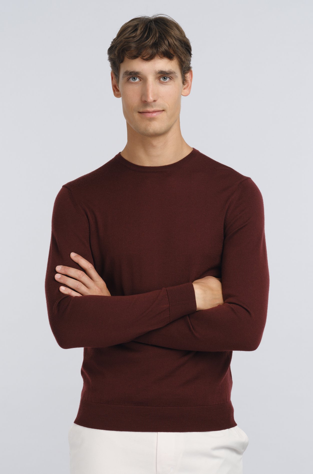 Vínový merino svetr Hampstead
