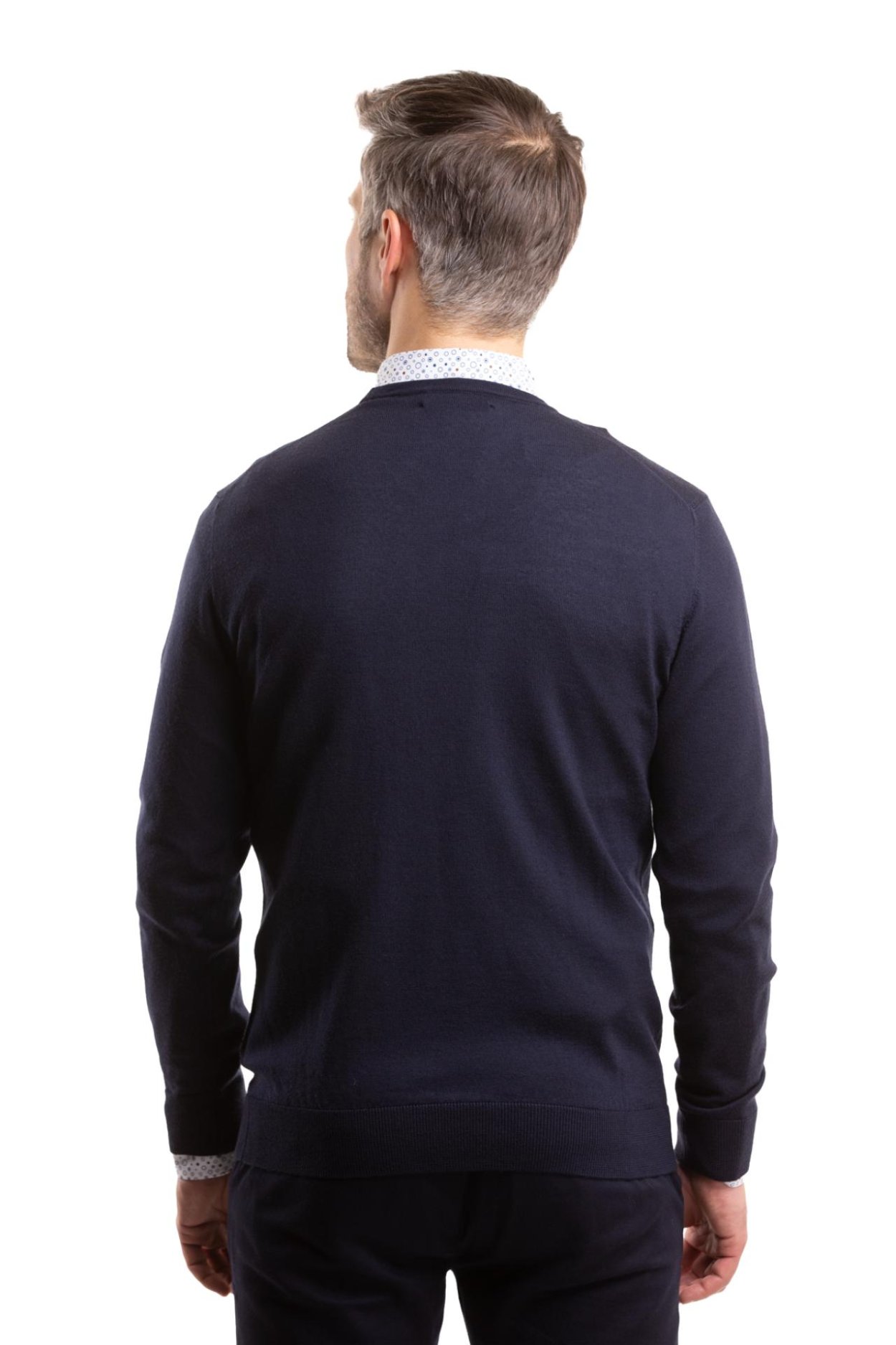 Tmavě modrý merino svetr Hampstead