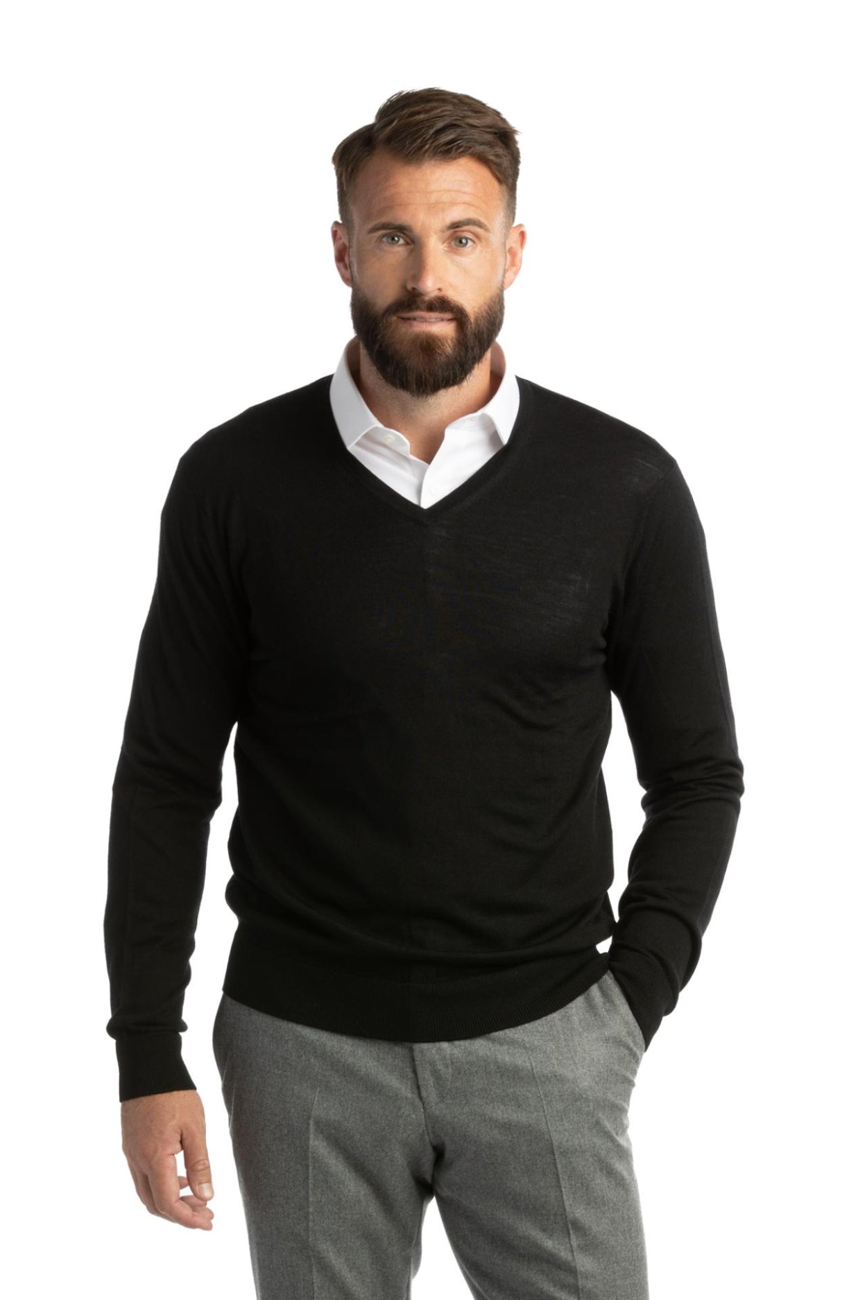 Černý merino svetr Highgate