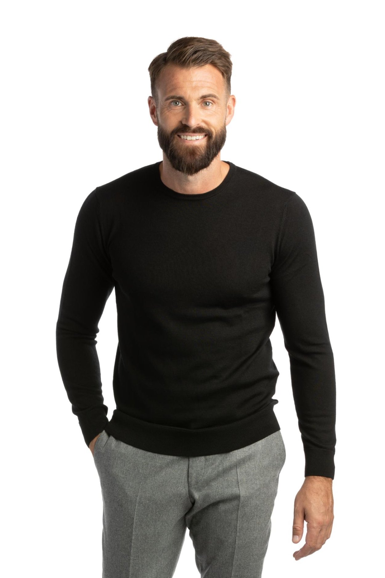 Černý merino svetr Hampstead