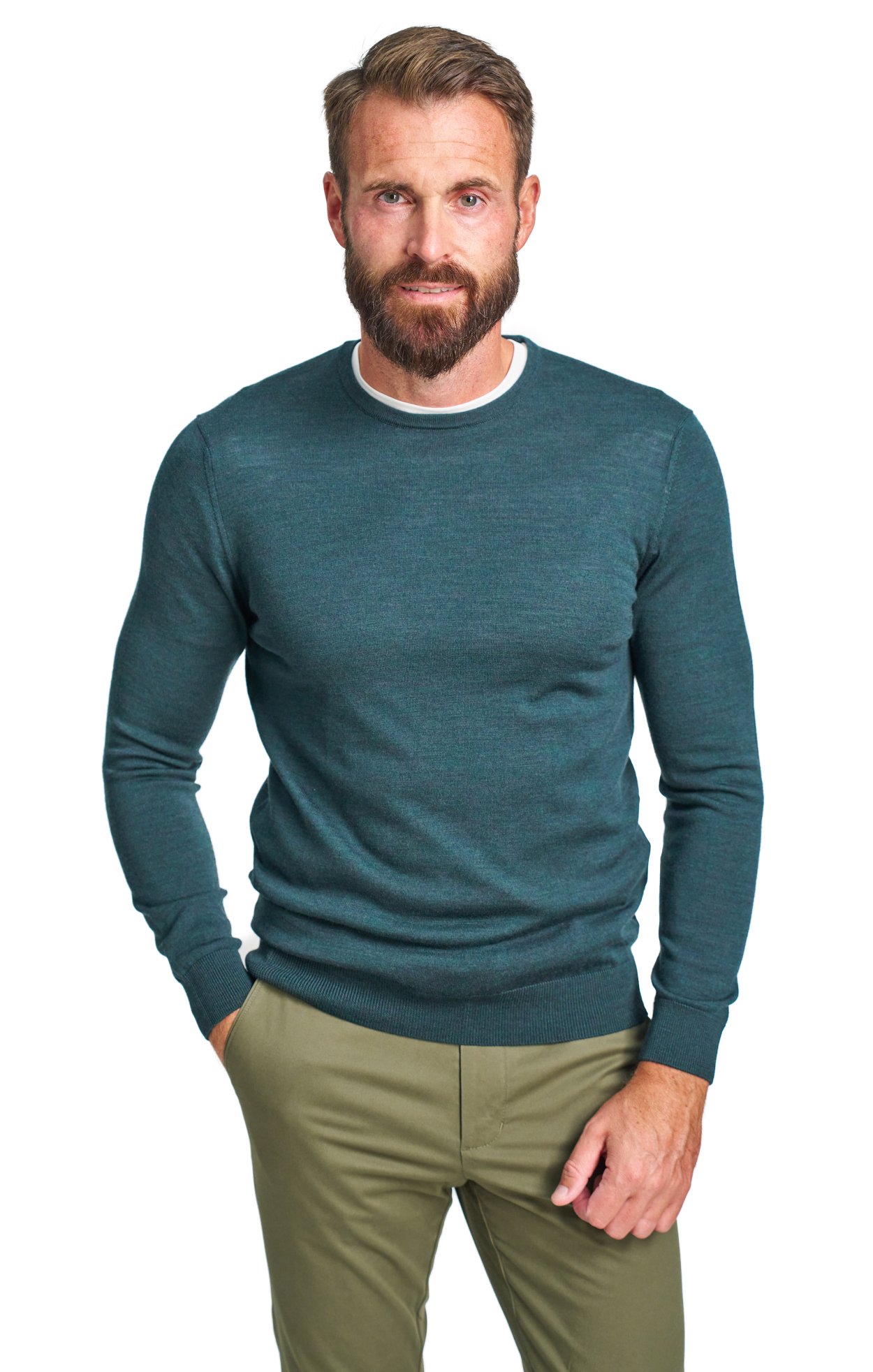 Zelený merino svetr Hampstead