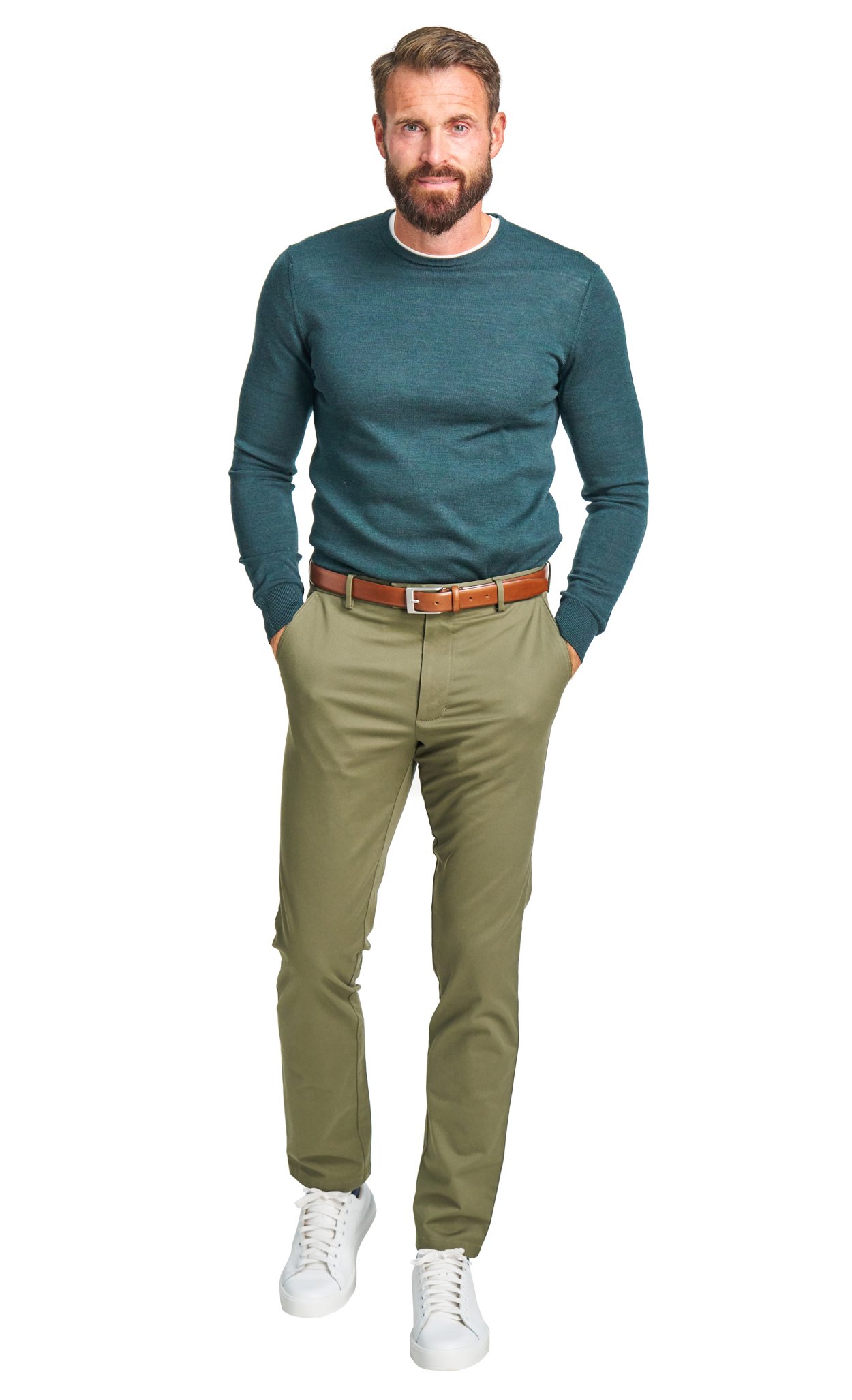 Zelený merino svetr Hampstead