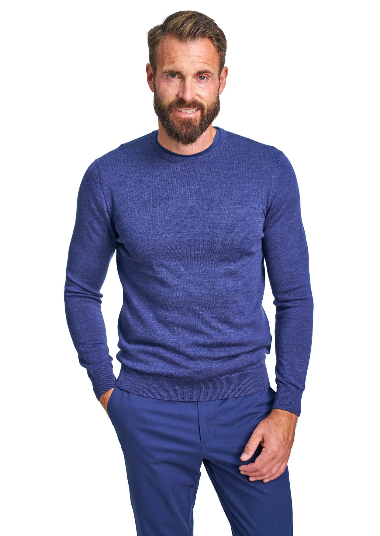 Modrý merino svetr Hampstead