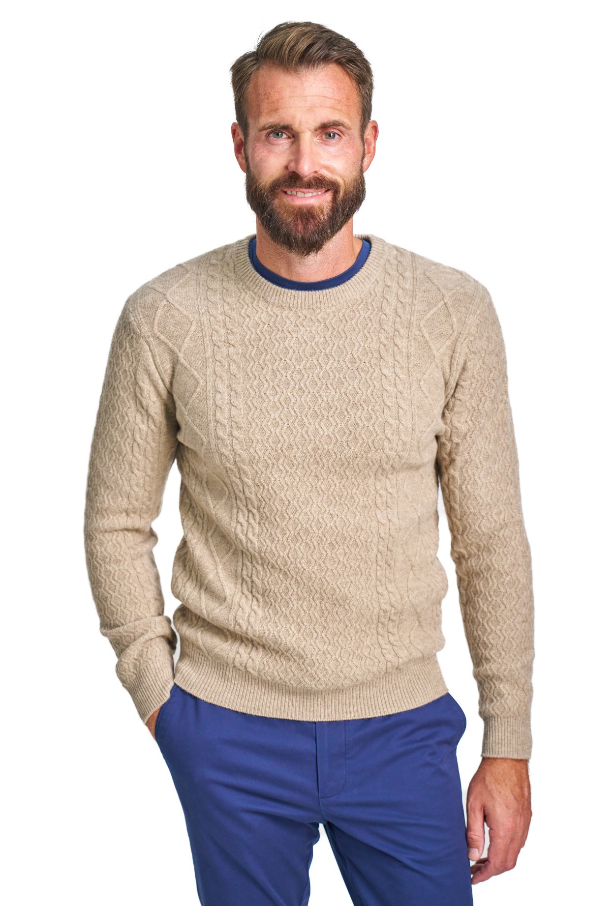 Béžový vlněný svetr Elgin