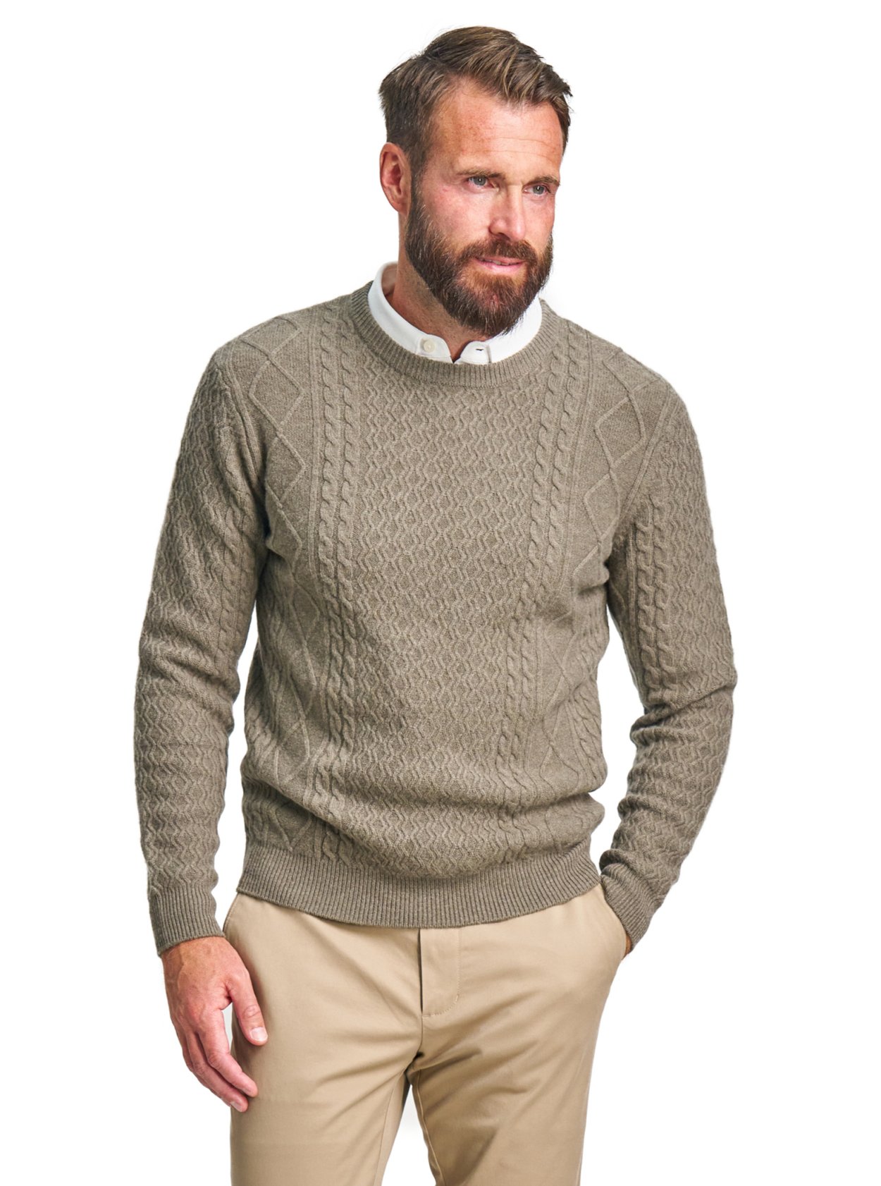 Hnědý vlněný svetr Elgin