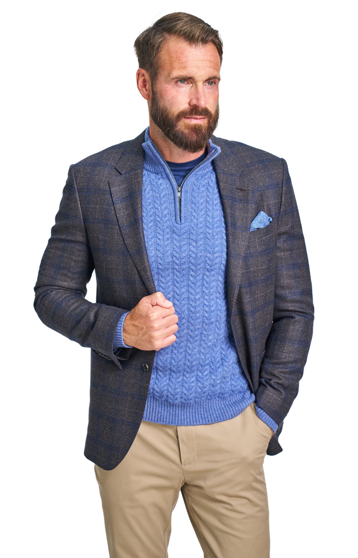 Modrý vlněný svetr Kirkwall