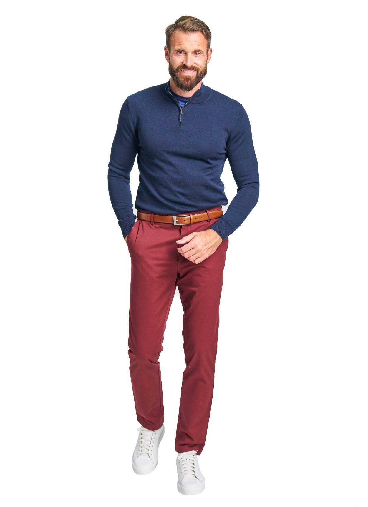 Tmavě modrý merino svetr York